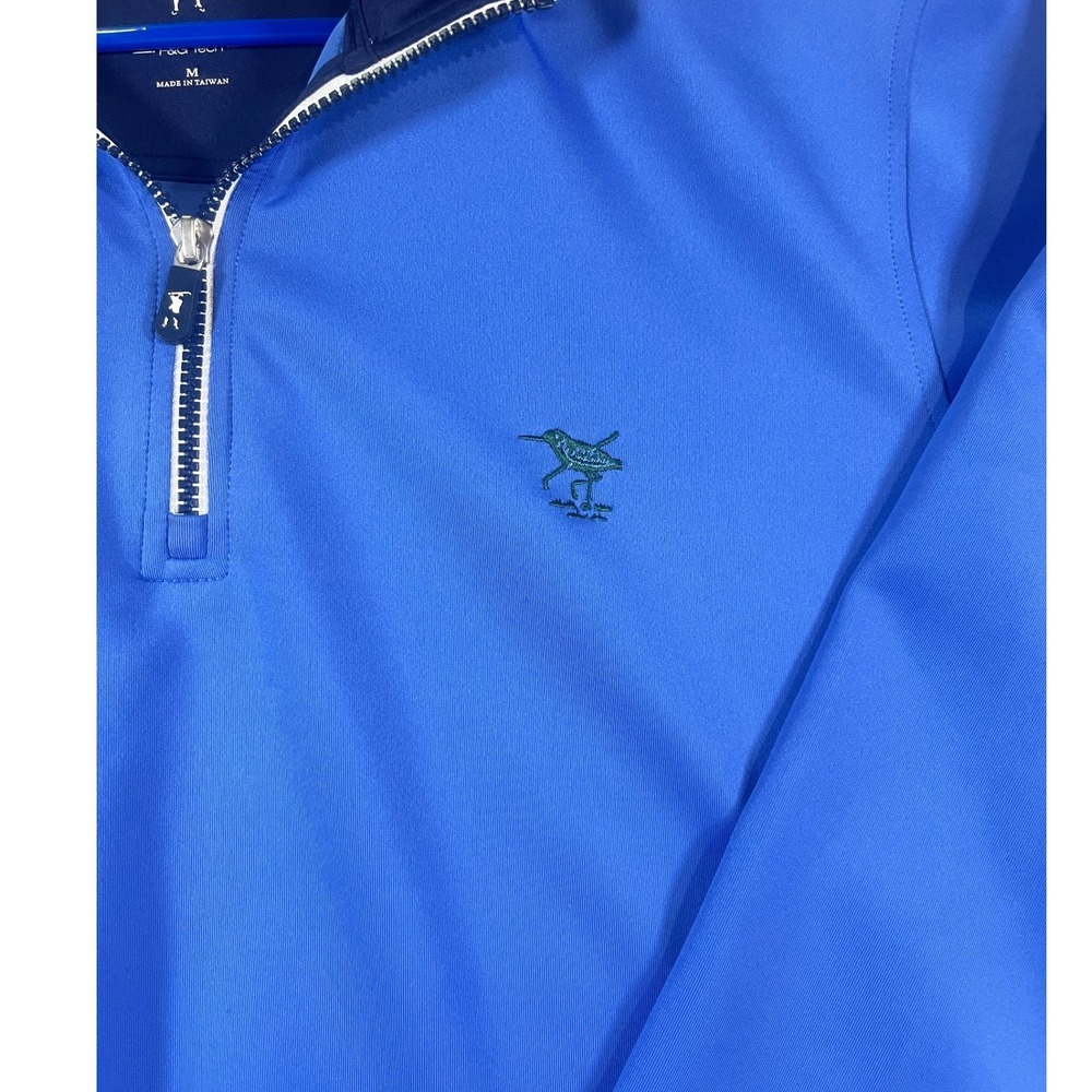 F&G Tech Mens Quarter Zip Golf Pullover Blue Performance Mock Neck‎ Size M - Picture 3 of 11